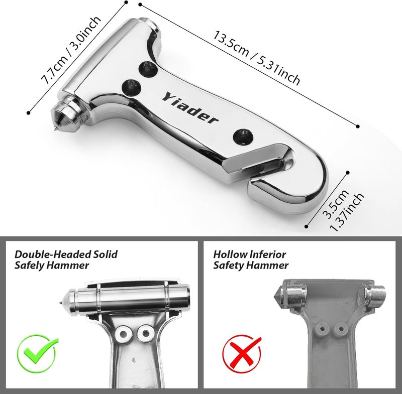 Yiader Store Car Window Breaker Tool, 3-in-1 Emergency Escape Tool with Window Breaker and Seat Belt Cutter, Safety Emergency Car Escape Tool for Car, Matte Black and Electroplating Silver - Image 2